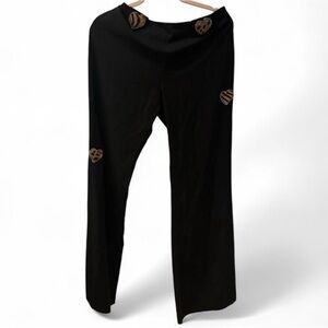 Black Trousers ft. Bedazzled Animal Print Heart Patches